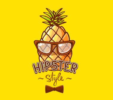 Hipster ananas ile gözlük ve yay