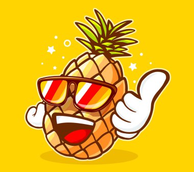 Hipster ananas ile güneş gözlüğü