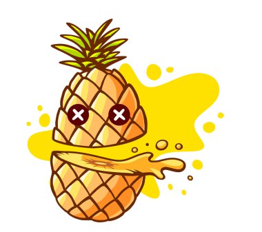 Renkli ananas yarıya