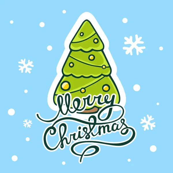 Biglietto di auguri con albero di Natale — Vettoriale Stock