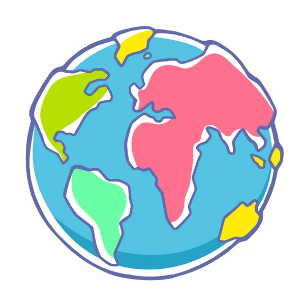 Colorful illustration of planet Earth — Stockvector