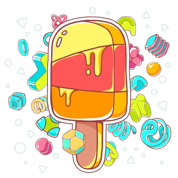 Ilustração de sorvete de laranja —  Vetores de Stock