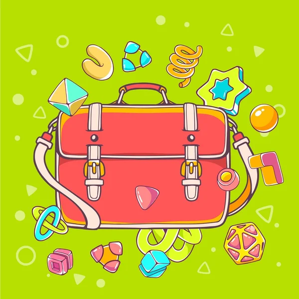 Illustration of red shoulder bag — 스톡 벡터