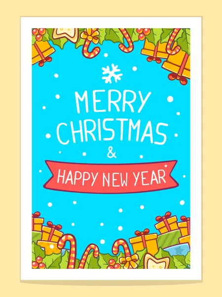 Tarjeta con artículos de Navidad — Vector de stock