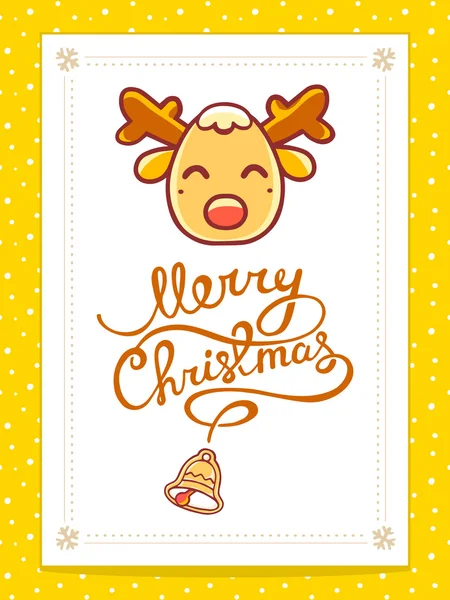 Carte de Noël avec cerf — Image vectorielle