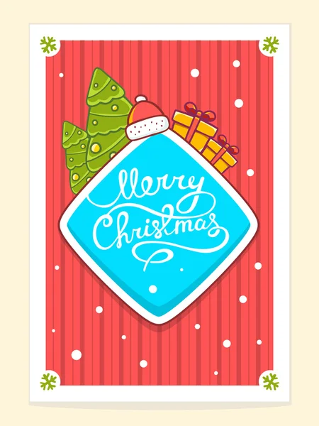 Christmas items and hand written text — 图库矢量图片