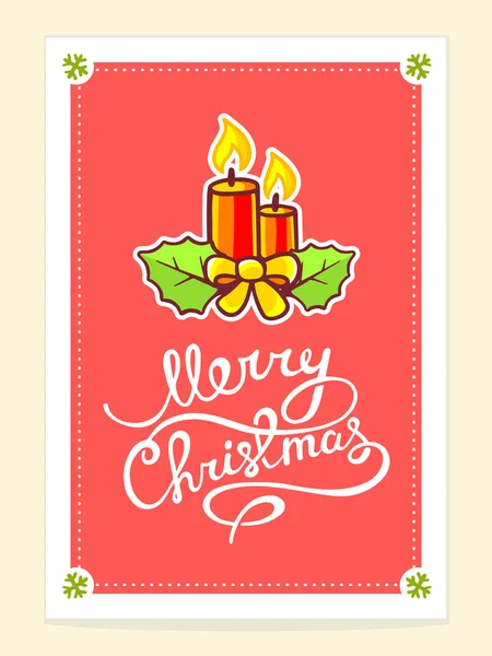 Weihnachtskarte mit Kerzen — Stockvektor