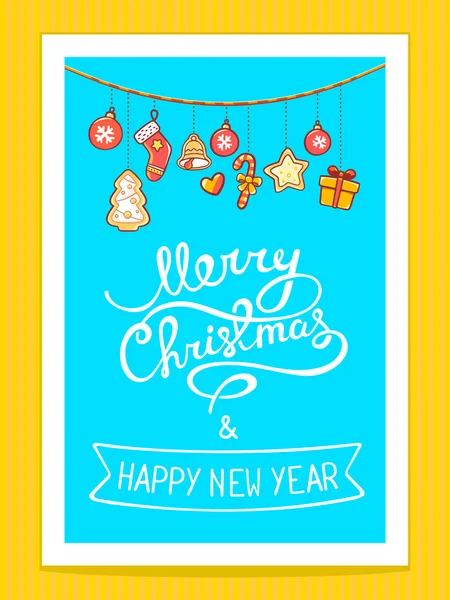 Card with  Christmas garland — ストックベクタ