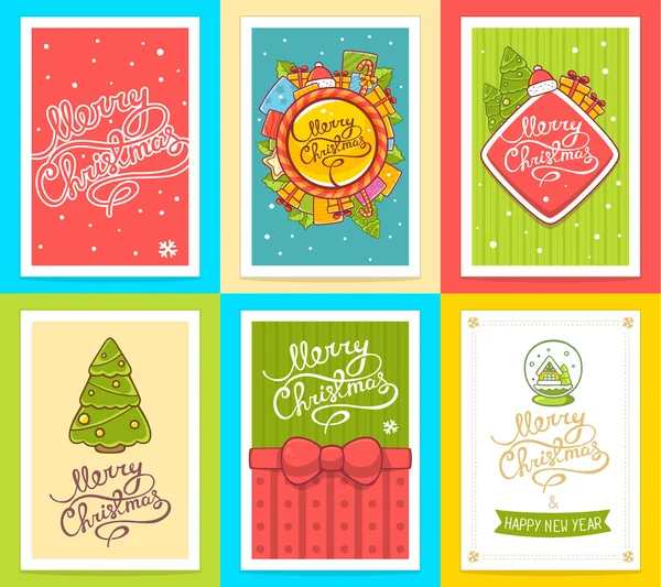 Collection of Christmas templates — Stok Vektör
