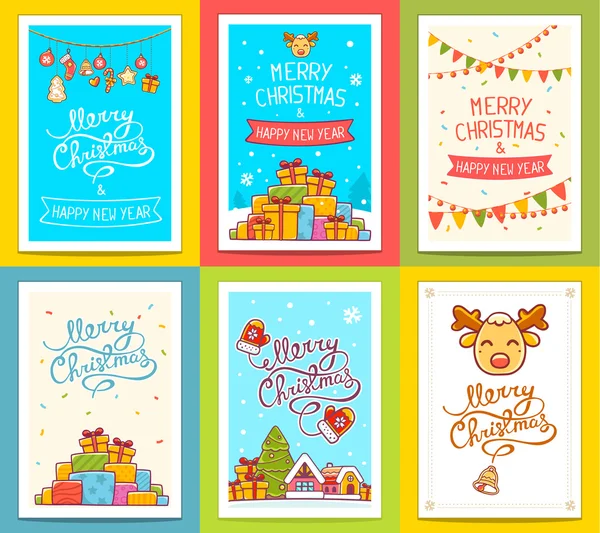 Collection of Christmas templates — Stok Vektör