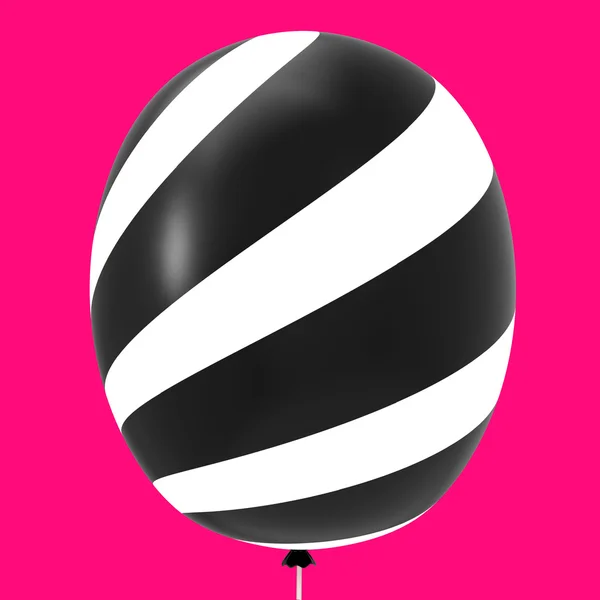 Ilustração de close up balão preto e branco no backgro rosa — Fotografia de Stock