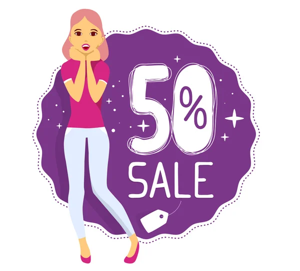 50% sale  illustration — Stock Vector