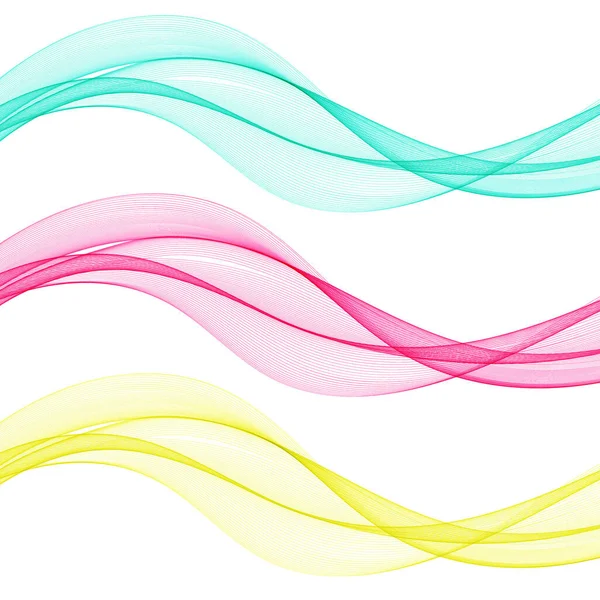 Renkli şeffaf dalgalar dizisi. Vektör dalgalı dalgalar. Tasarım ögesi — Stok Vektör