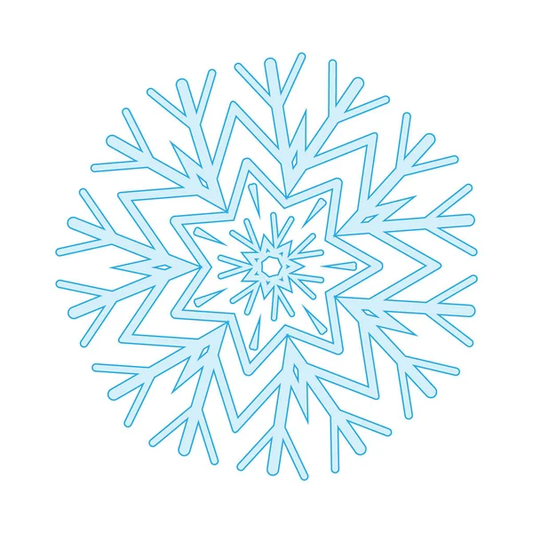 Hiver Flocon de neige isolé sur fond blanc. Illustration vectorielle. — Image vectorielle