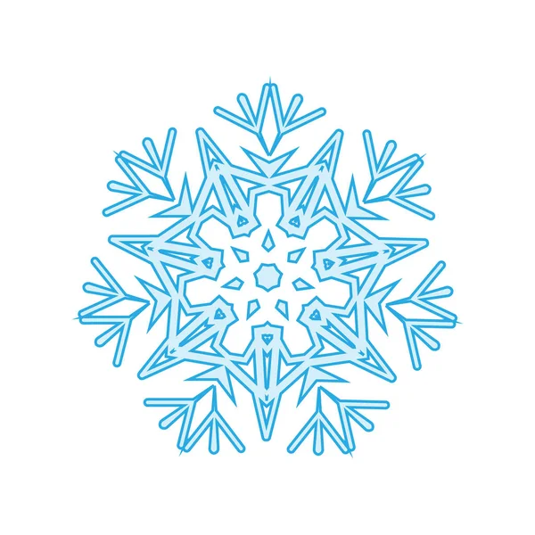 Winter Sneeuwvlok geïsoleerd op witte achtergrond. Vectorillustratie. — Stockvector