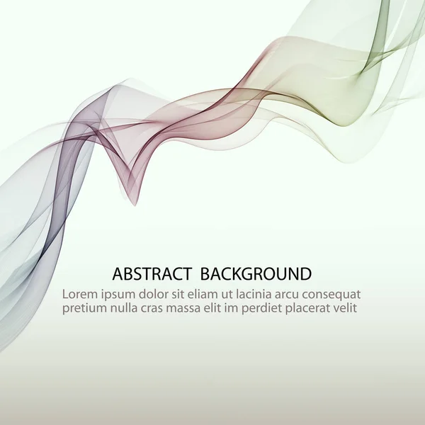 Fondo vectorial abstracto, líneas onduladas transparentes para folleto, sitio web, diseño de volante. Color onda de humo. — Vector de stock