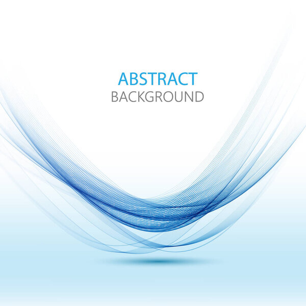 Движение синих линий горизонтальной волны. Элемент дизайна