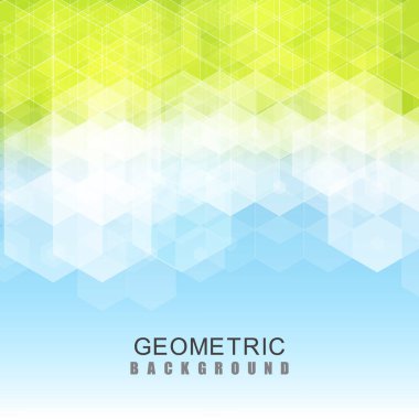Vektör Soyut geometrik arkaplan. Şablon broşür tasarımı. Mavi yeşil altıgen şekli