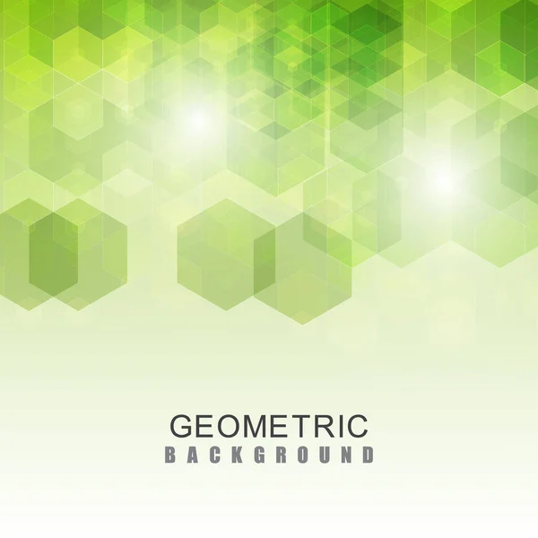 Vector abstrato moderno fundo geométrico. Modelo de design de brochura. Forma de hexágono verde — Vetor de Stock