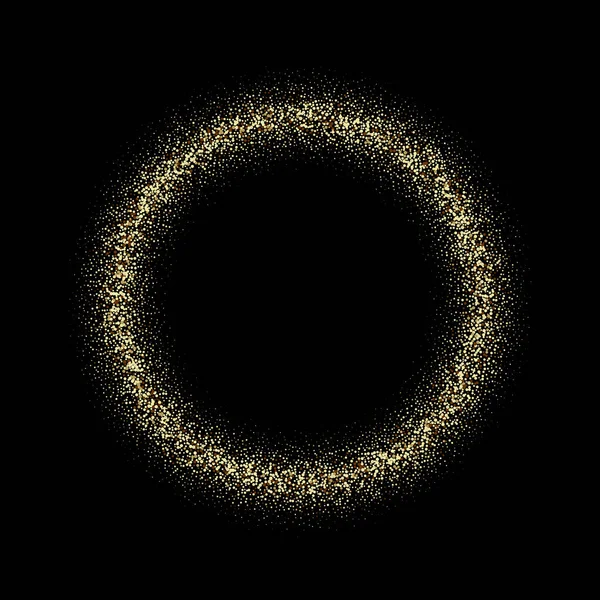 Yuvarlak çerçeveli altın ışıltılı toz, büyüleyici desen.