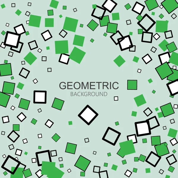 Green squares shapes technical background. Vector technology design — Stock Vector