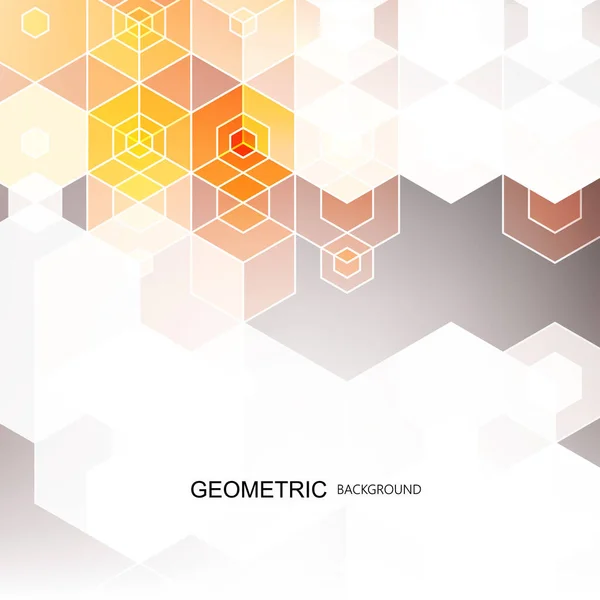 Vector hexagons achtergrond, Oranje geometrisch patroon, Abstract vector met kleurrijke hexagonale honingkammen — Stockvector