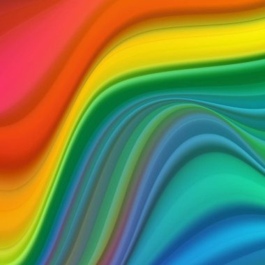 Modern vektör renkli akış posteri. Renk arkaplanında Dalga Sıvısı şekli.