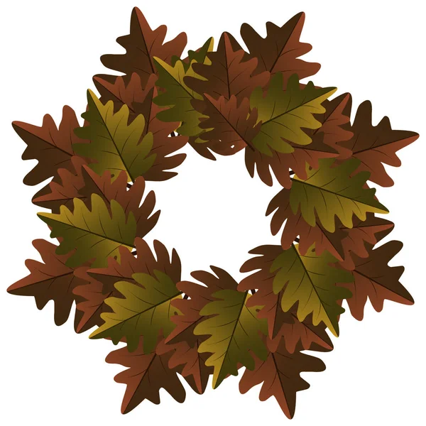 Herfst gekleurde eiken bladeren, frame, abstracte achtergrond ontwerp vector — Stockvector