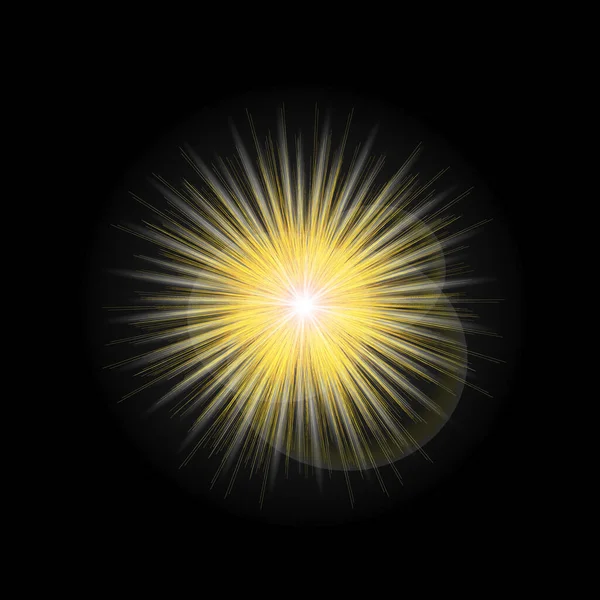 Glow isolated vector yellow light effect, lens flare — Vector de stock