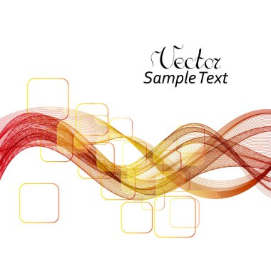 Vektör soyut dumanlı kırmızı dalga arka planı. Şablon broşür tasarımı