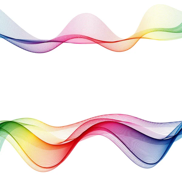 Rainbow horizontal vector wave on a white background — Stock Vector