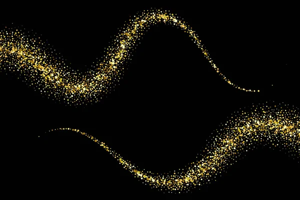 Абстрактные блеск золотой пыли дизайн звезды волновой фон, векторный дизайн шаблон — стоковый вектор
