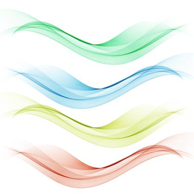 Soyut vektör akışının şeffaf renk dalgası kümesi. Dinamik dalgalı çizgiler