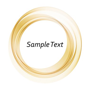 Beyaz zemin üzerinde dalgalı yuvarlak altın çerçeve