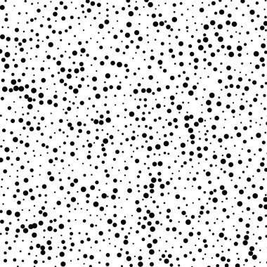 Farklı grunge efektine sahip siyah nokta deseni beyaz arkaplanda izole edilmiş yuvarlak noktalar
