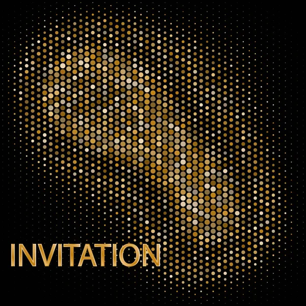Abstracte achtergrond met gouden decoratieve cirkels, design element uitnodiging — Stockvector