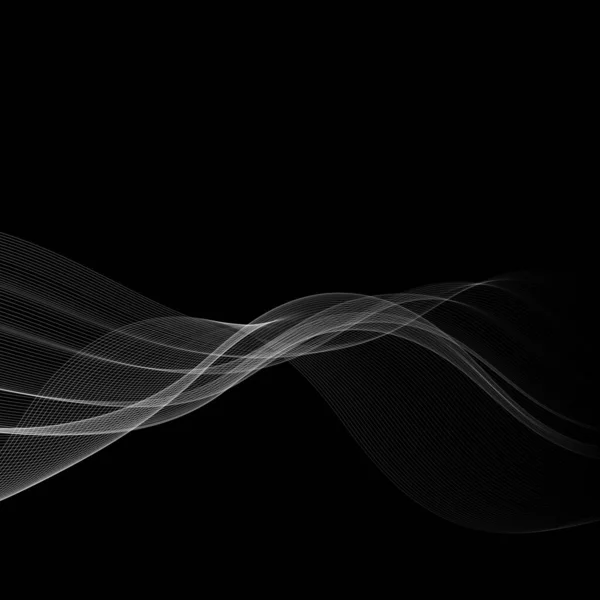 Fundo abstrato linhas prateadas ondas transparentes, elemento de design — Vetor de Stock