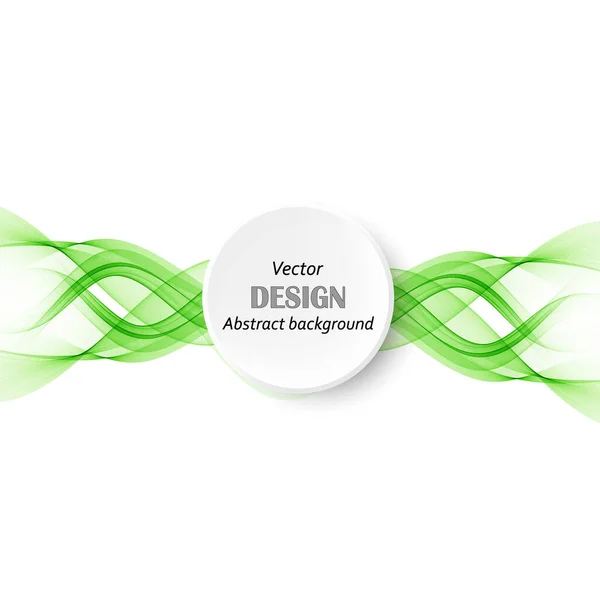 Abstrato verde suave onda transparente fundo, elemento de design — Vetor de Stock