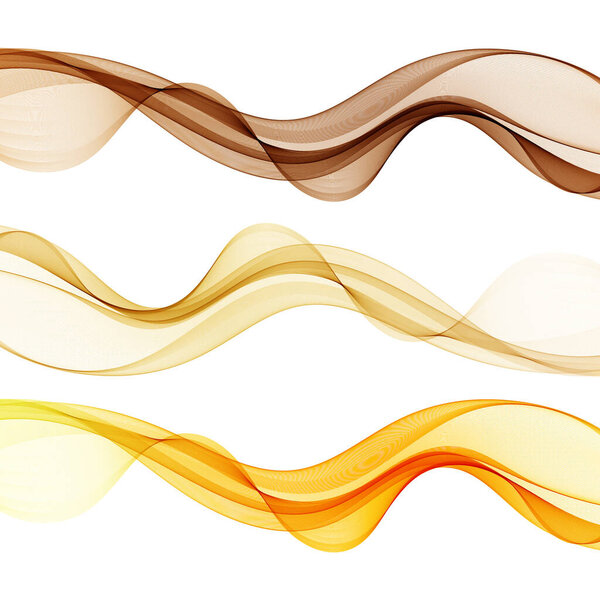 Набор абстрактных ярких красочных золотых волновых фонов, желтых теплых цветов.