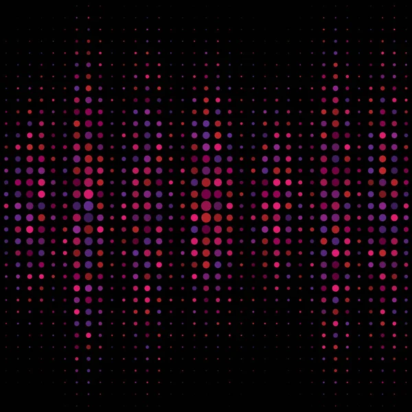 ピンクの点を持つ抽象的な黒の背景。ハーフトーン効果、ベクトルイラスト — ストックベクタ
