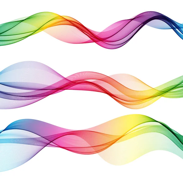 Abstrakter Fluss farbiger transparenter Wellen. Vektor-Hintergrund-Wellenfarbenspektrum — Stockvektor