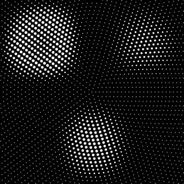 Astratto mezzo tono geometrico sfondo nero con cerchi bianchi vettoriali — Vettoriale Stock