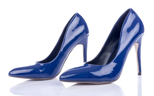 Sapatos de salto alto azul — Fotografia de Stock