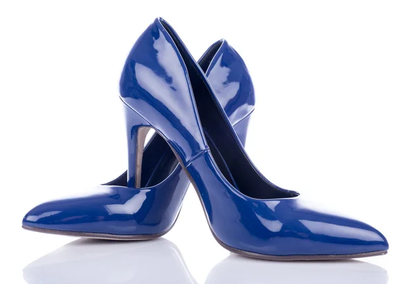 Blue high heels shoes — Stock Photo, Image