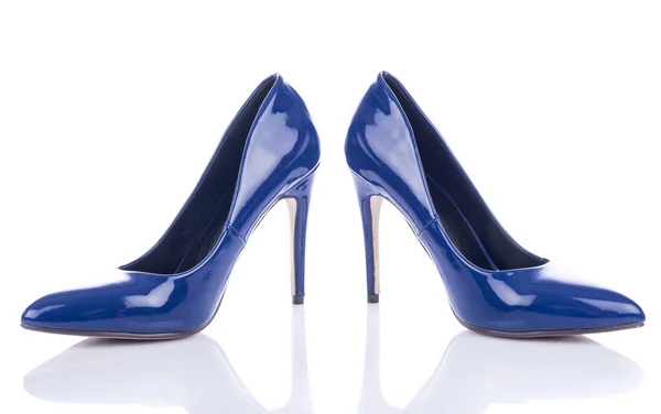 Chaussures à talons hauts bleus — Photo