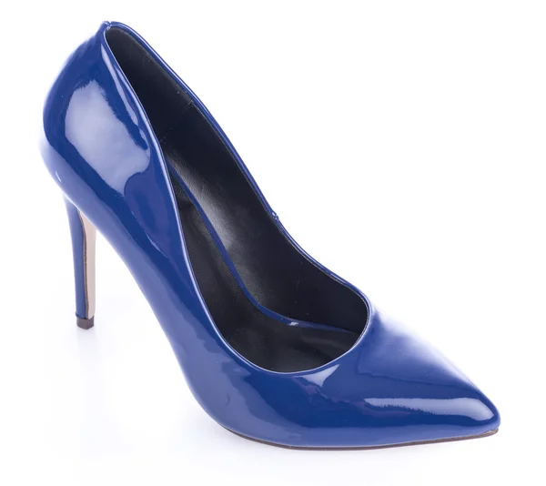 Синяя туфля на высоком каблуке — стоковое фото