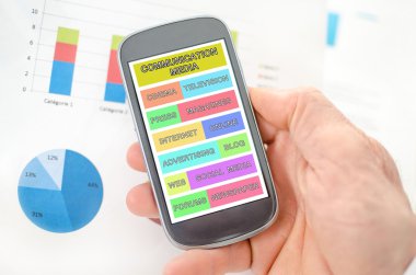 İletişim medya bir smartphone kavramı