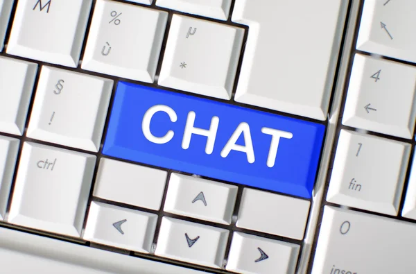Word chat on computer keyboard key — Stock Photo, Image