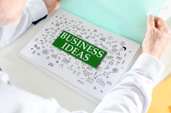 Ideias de negócio conceito em um papel — Fotografia de Stock