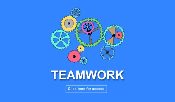 Teamwork-Konzept auf blauem Hintergrund — Stockfoto